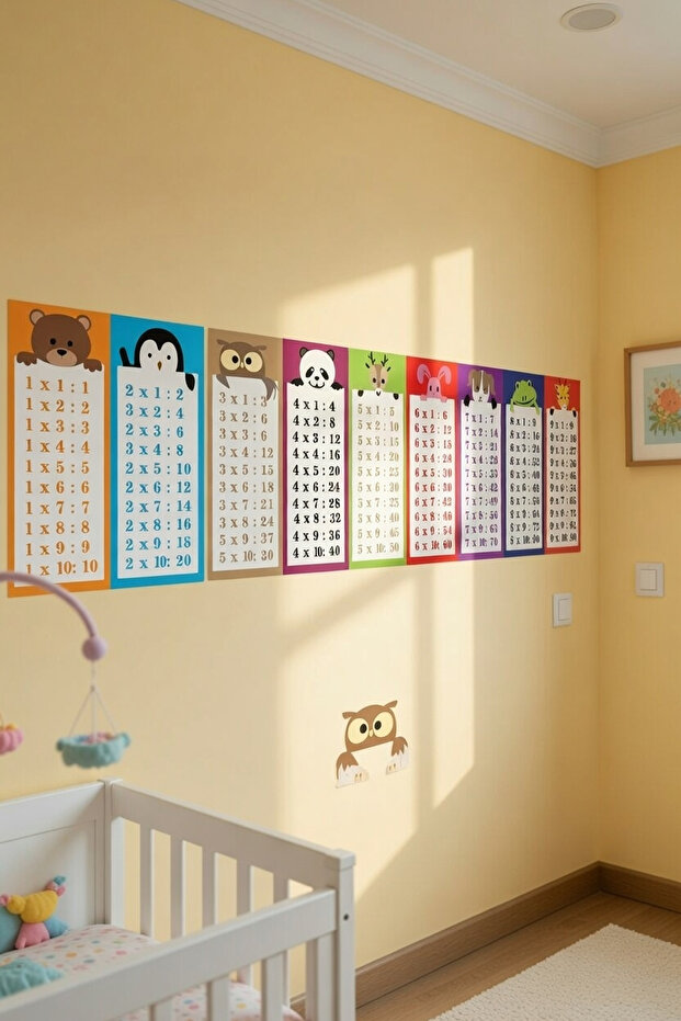 Animal Multiplication Table Children's Room One Piece Educational Wall Sticker