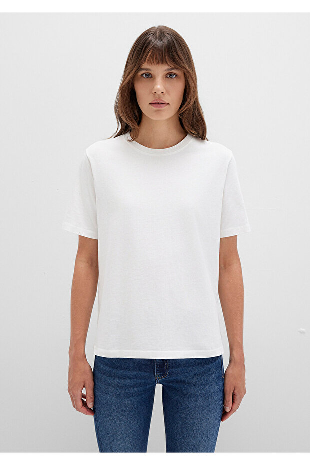 Ekru Basic Tişört Regular Fit / Normal Kesim 1600965-33389 - 5