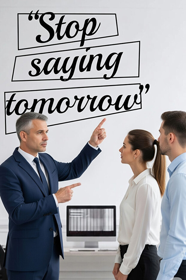 Stop Saying Tomorrow Calligraphic Living Room and Office Wall Sticker
