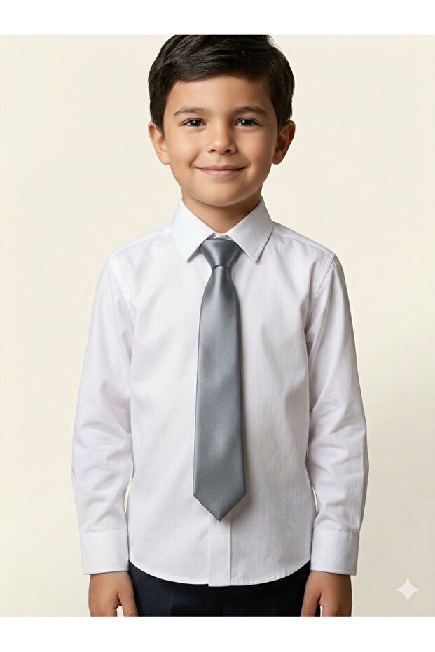 Satin Elastic Practical Boys' Tie - Available in Different Color Options