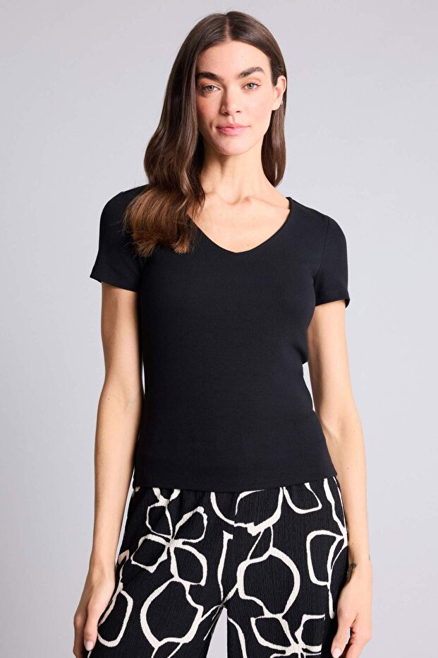 Slım Fıt Basıc Modal Tişört H3873AX26SP - 3