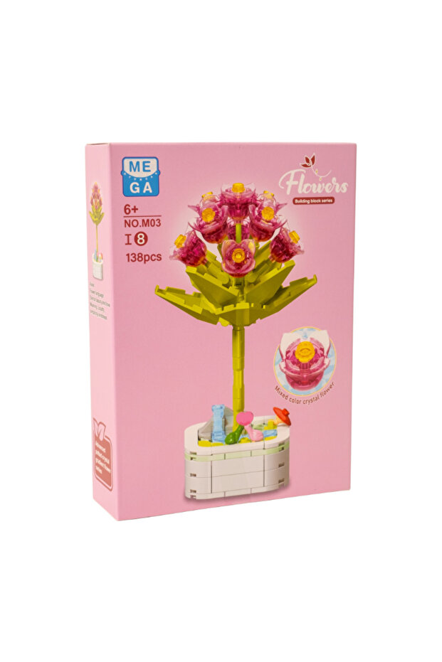 Building Block Flower 138 Parça Violet - 3