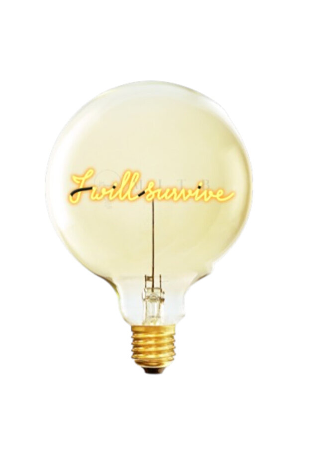 Glass LED Filament Decorative Bulb “I Will Survive” – 70 × H110 mm