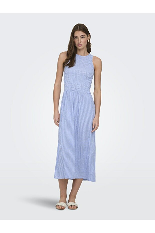 Kadin Mavi Onlcelle S/l Smock Dress Jrs Elbise 15369284-Ultramarin - 3