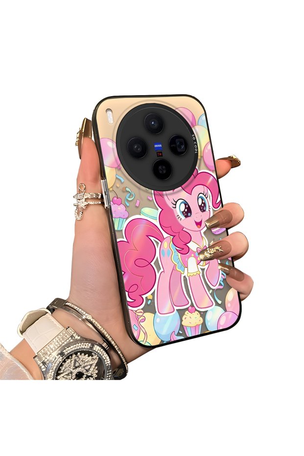 Vivo X300 Compatible Hard Acrylic Back Silicone Edge Lens Protection Case Stylish Printing Patterns