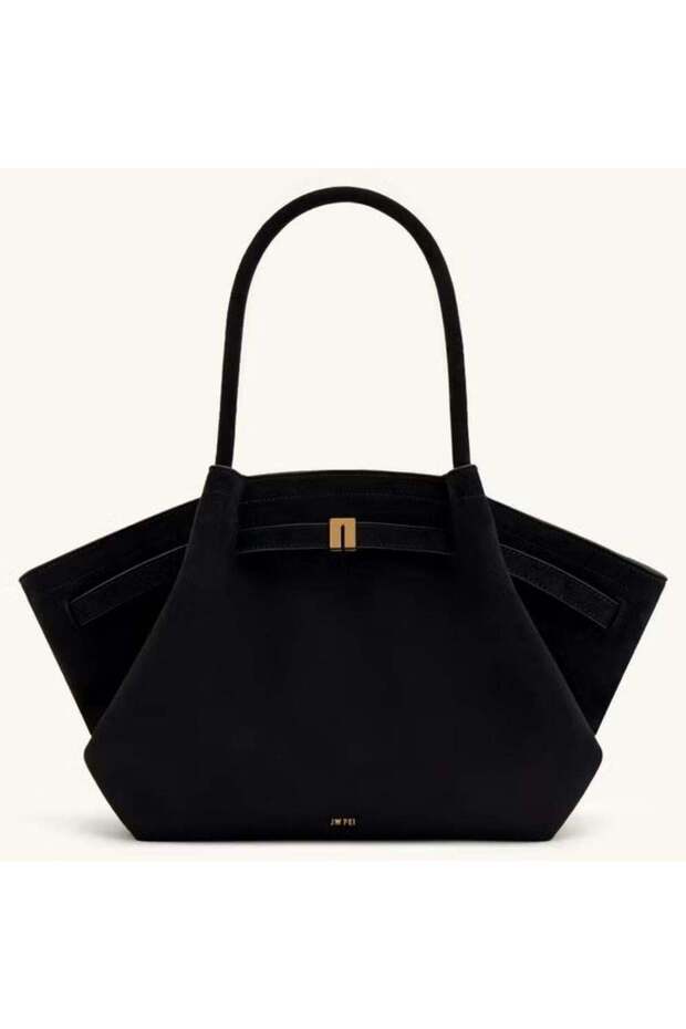 PEI Hana Medium Faux Suede Tote Black
