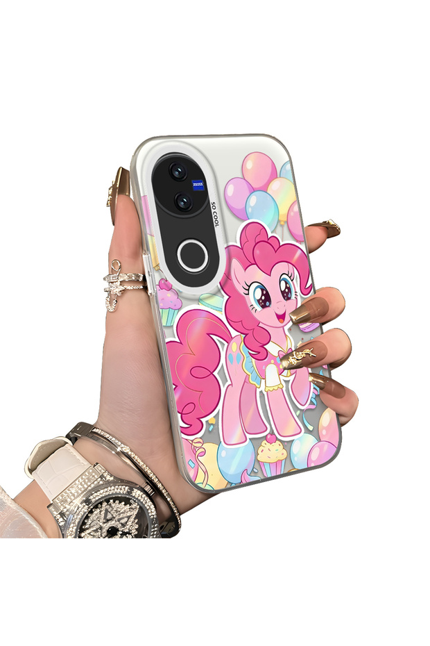 Vivo V50 Compatible Hard Acrylic Back Silicone Edge Lens Protection Case Stylish Print Patterns