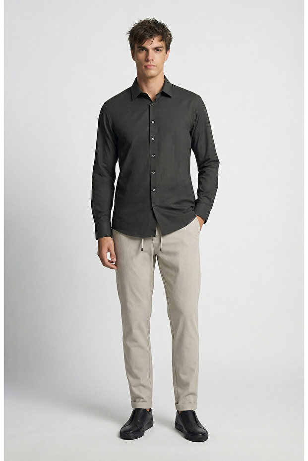 N-Tech Haki Örme Gömlek - 2