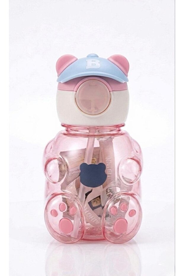 Kids Water Bottle 750ML Leak-Resistant Drinking Bottle with Straw Lid and Carry Strap-Pink