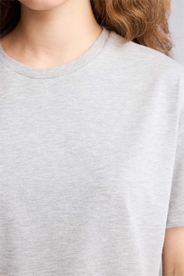 Oversıze Basıc Tişört E4935AX26SP - 4