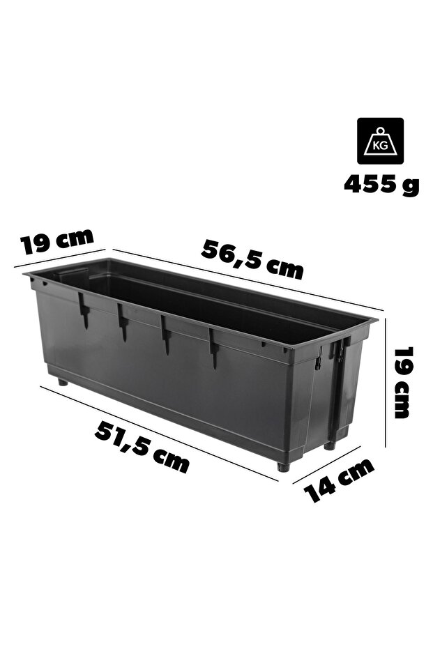 Flowerpot Insert Flowerpot Inserts Boxes 56x19 cm Rectangular Universal - 3
