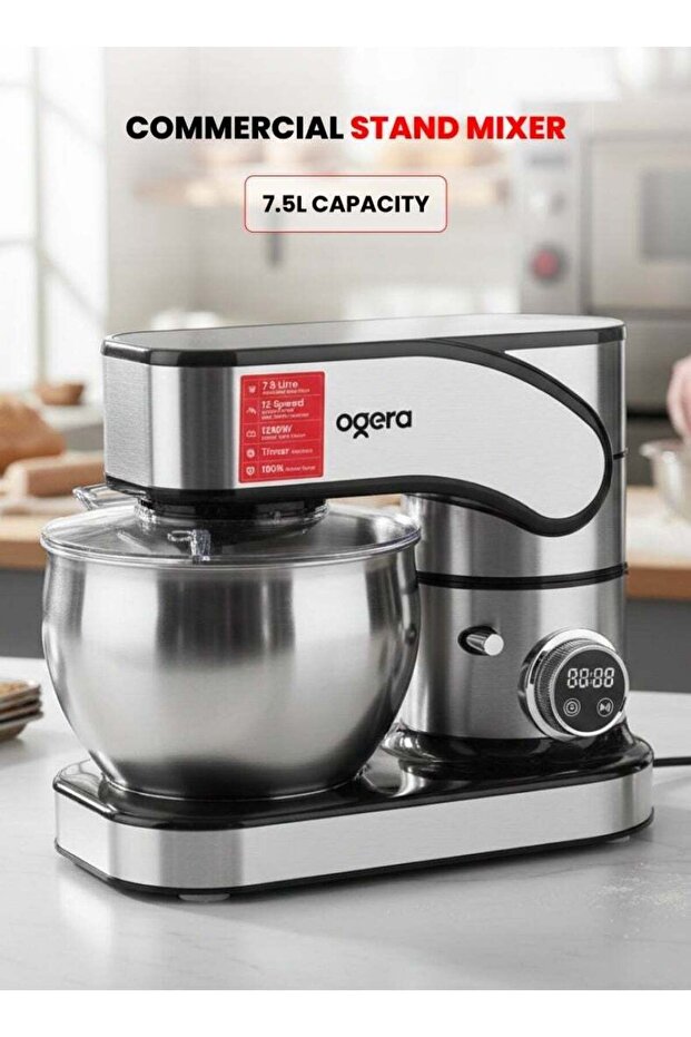1300W Stand Mixer 7.5L Stainless Steel Bowl