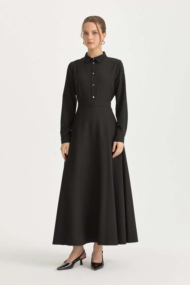 Kloş Poly. Viskon Etek Siyah - 1