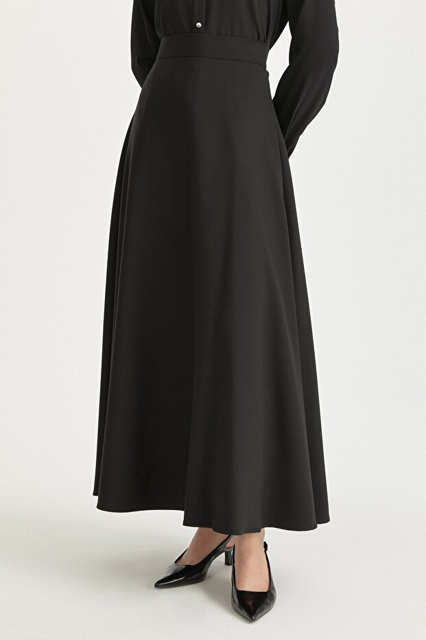 Kloş Poly. Viskon Etek Siyah - 2