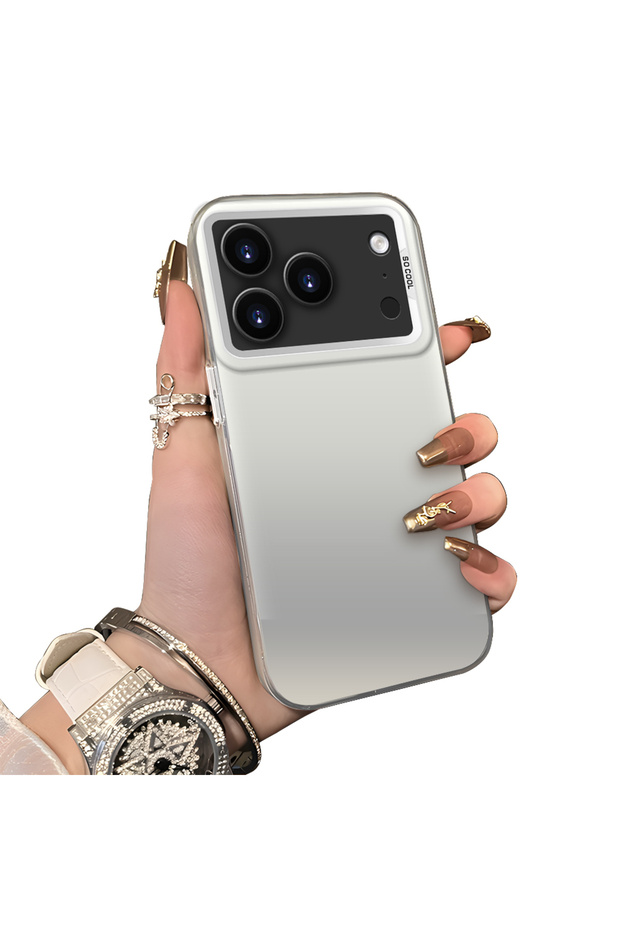 iPhone 17 Pro Max Compatible Hard Acrylic Back Silicone Edge Lens Protection Case