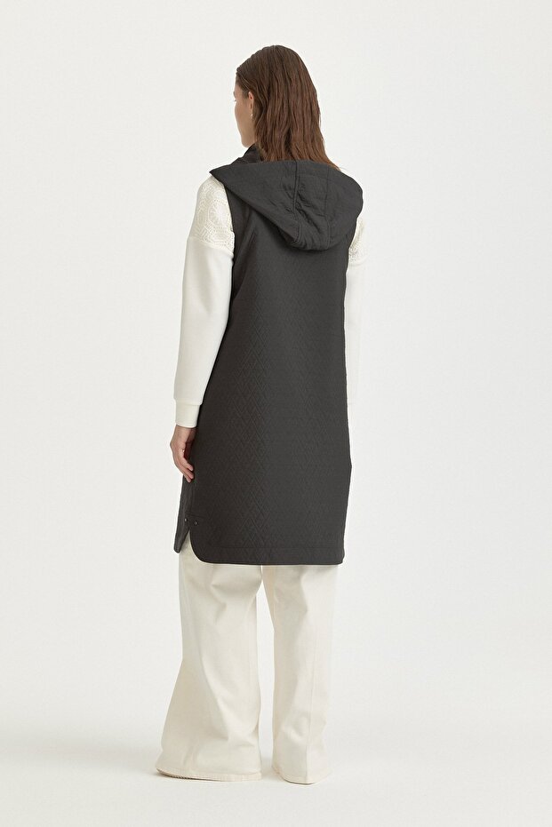 İnce Kapitone Yelek Siyah - 4