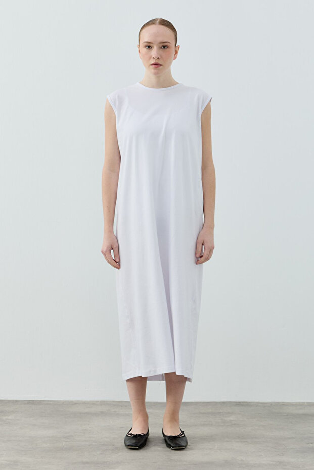 Merwish Zero Sleeve Cotton Piece Underdress 1808 White