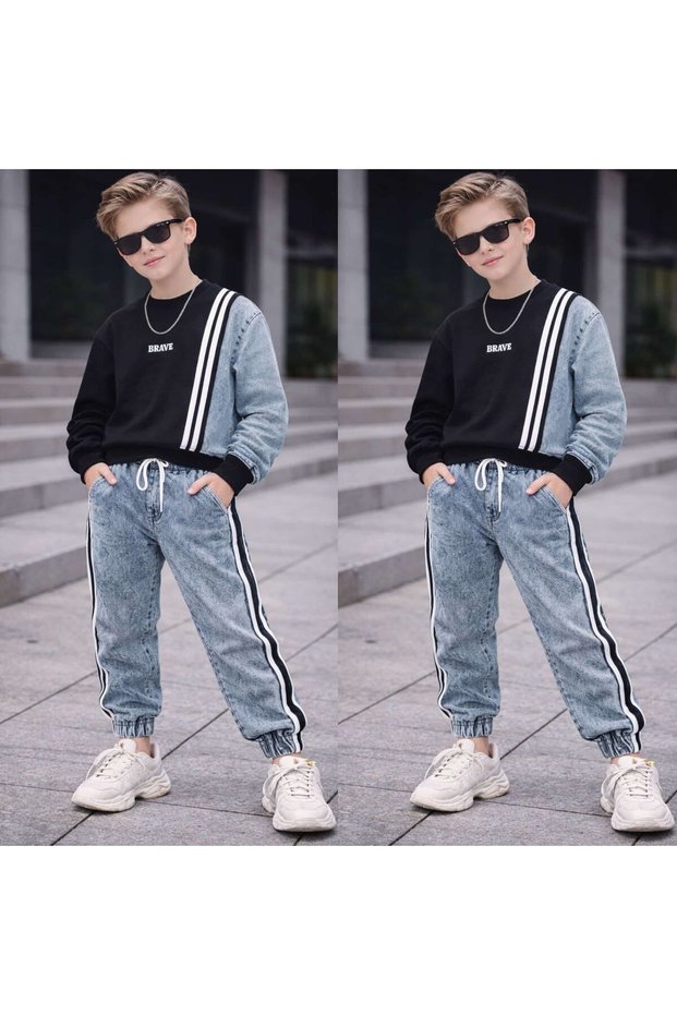 Boy's Denim Detailed Suit