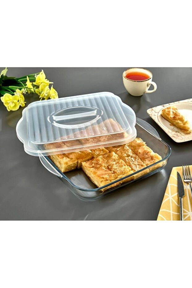 Square Glass Jar Lid 28.2 X 31.75 cm | Practical Lid Compatible with Borcam and Tray