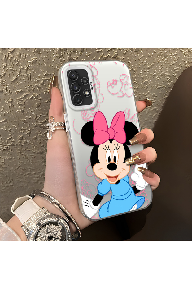 Samsung Galaxy A72 Compatible Stylish Minnie Mouse Patterned Shockproof Phone Case