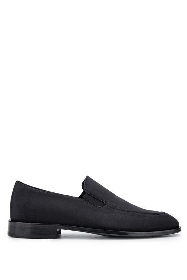 Men's Textile Black Loafer Shoes