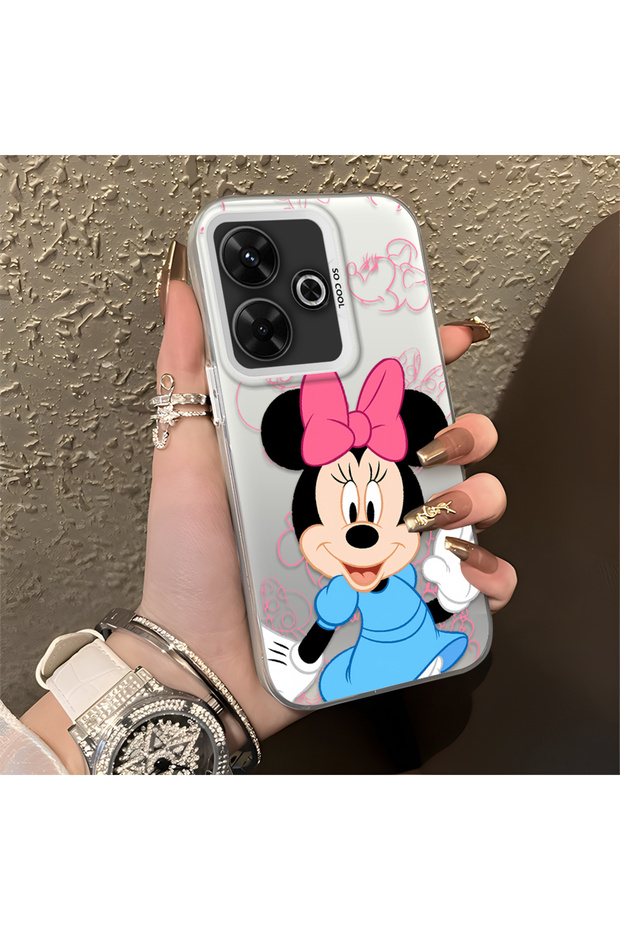 Redmi 13/13X Compatible Stylish Minnie Mouse Patterned Shockproof Phone Case
