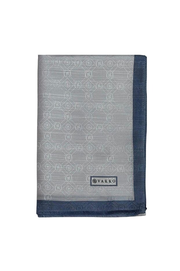 Cotton Silk Monogram Shawl 44225-Silver Anthracite Melange