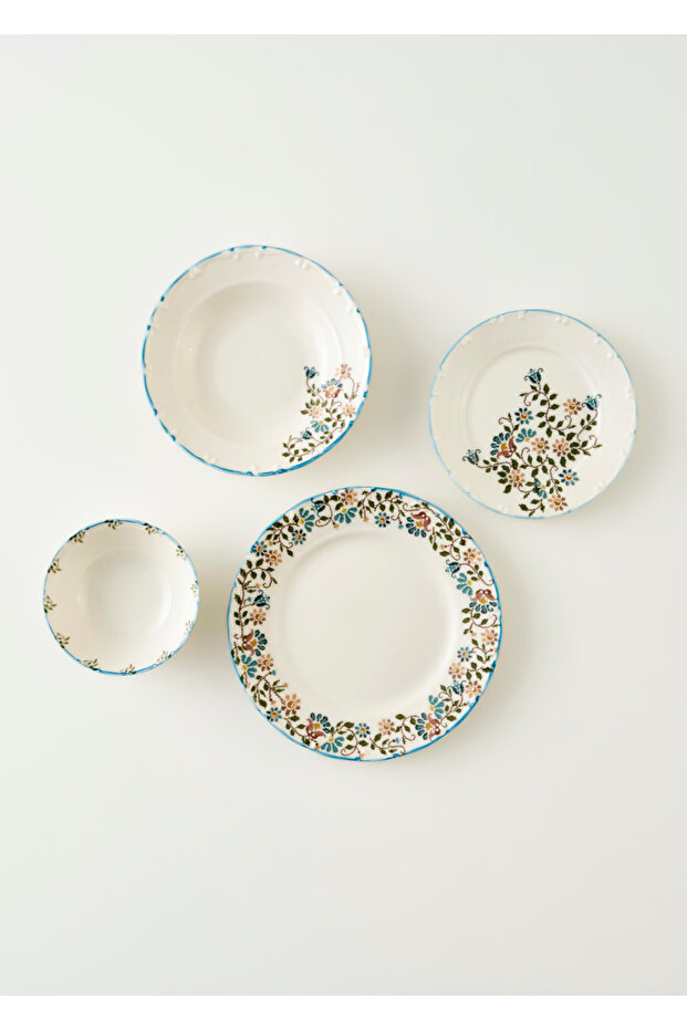 Vintage 36 Parça Sofra Seti Mavi - 6