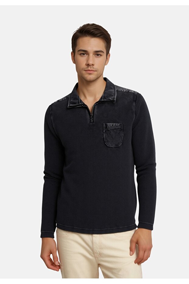 Sweatshirt Pullover Troyer - 4