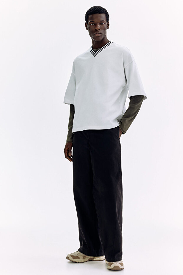 Pamuklu Tişört Oversized Fit - 2