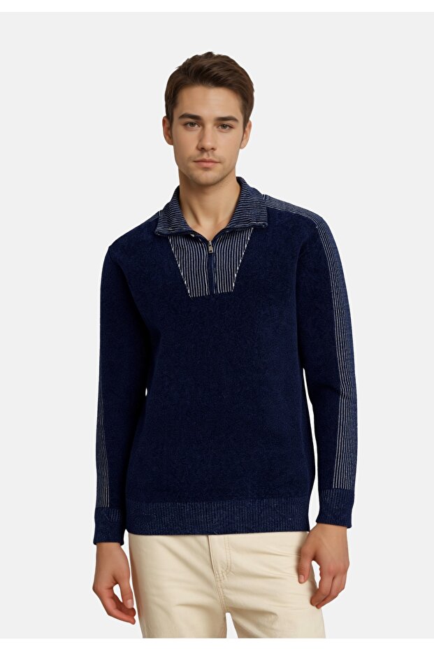 Pullover Chenille Strickpullover Troyer - 5