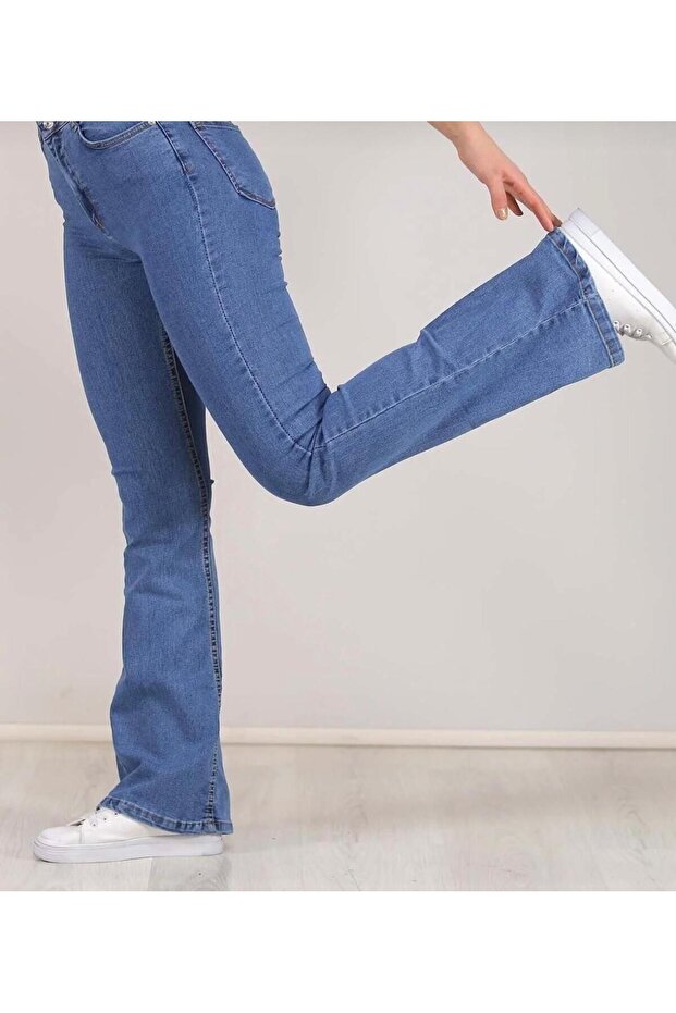 Women's New Season High Waist Shape-Up E Stretchy Medium Blue Spanish Jeans