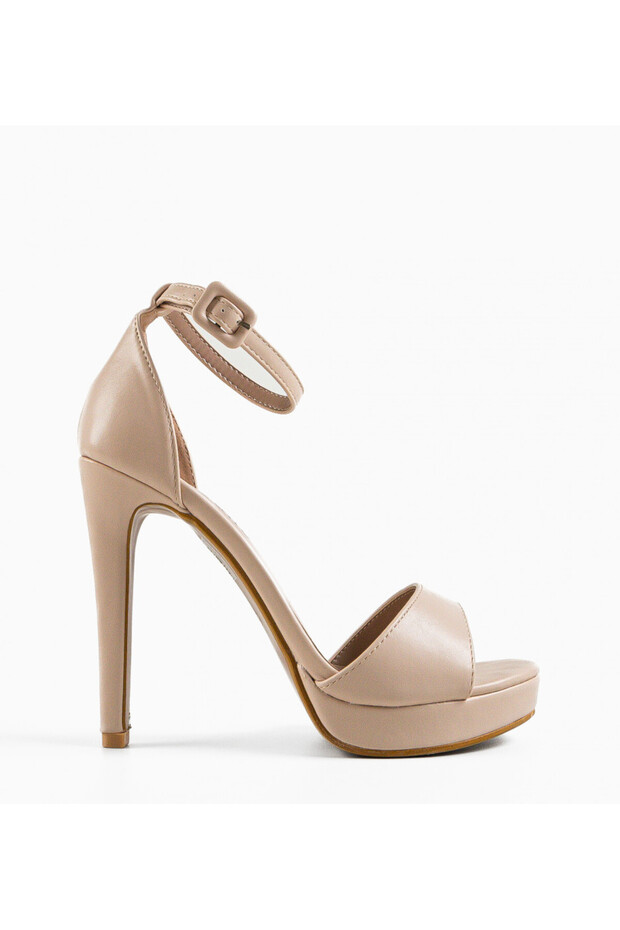 Sandale cu toc Shields bej - 4