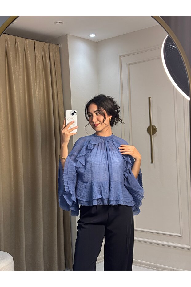 Volan detaylı bluz - 2