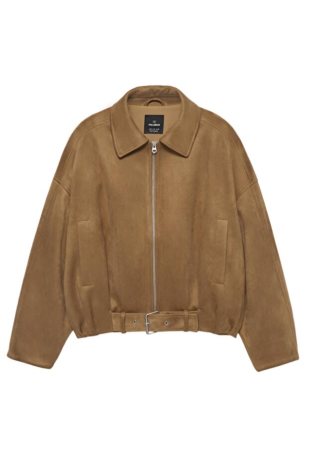 Suni süet bomber ceket - 4