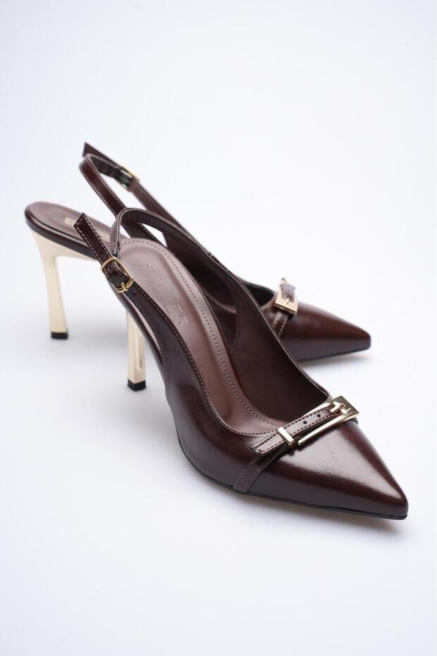 Women's Evening Dress Open Back Buckled 9cm Comfortable Heeled Shoes