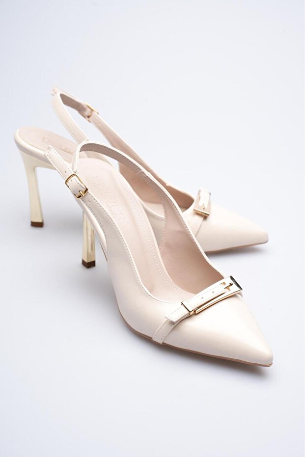 Women's Evening Dress Open Back Buckled 9cm Comfortable Heeled Shoes