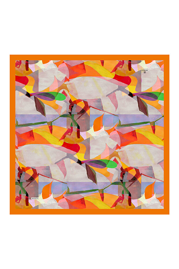 وشاح برتقالي 90X90 نقي الملمس