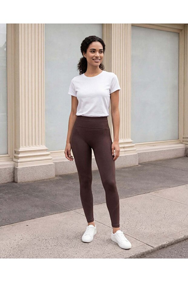 Women Brown Active Leggings