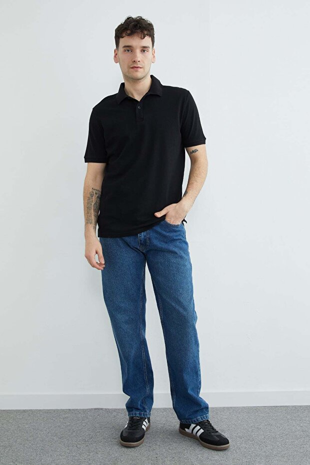 Basic Polo Yaka Pike Tişört - 4