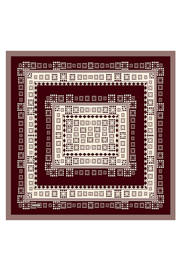 وشاح حريري بني مقاس 90×90