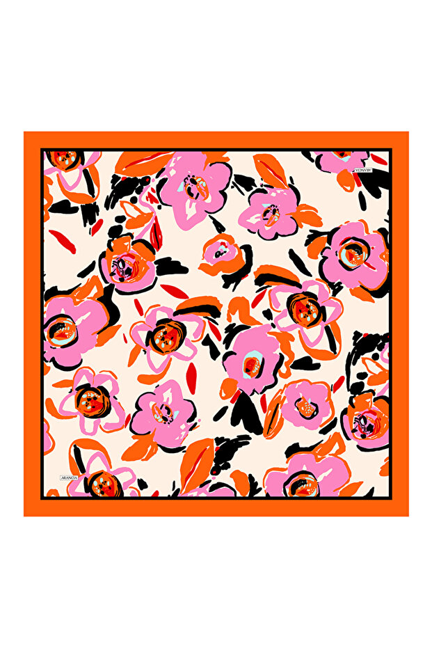 وشاح برتقالي 90X90 نقي الملمس