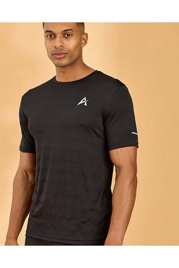 Men Black Basic Active T-Shirt - 4