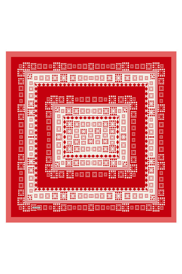 وشاح حريري أحمر مقاس 90×90