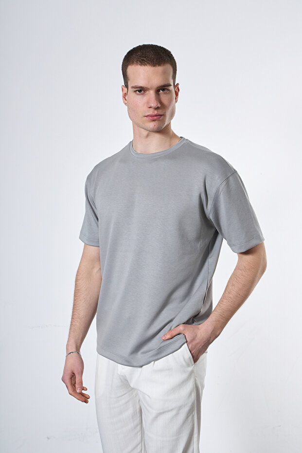 Modal Fabric Oversized Crew Neck T-Shirt