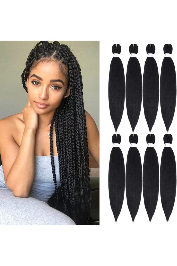 Braid Stretched Hair Extension Braiding Hair Braid Professional Hair Yaki Synthetic Hair 26 Inch