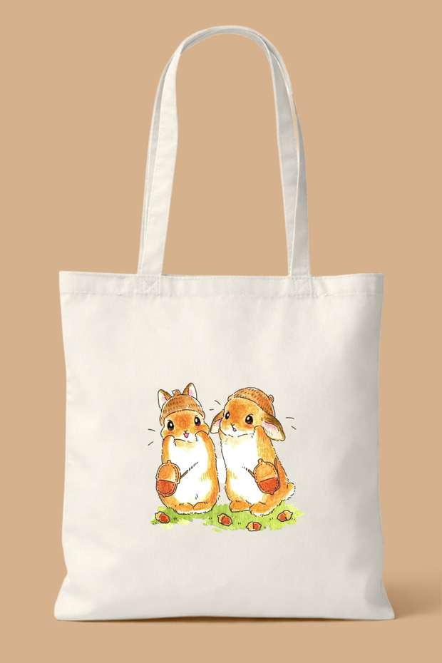 Cute Squirrels and Acorns Printed Bag