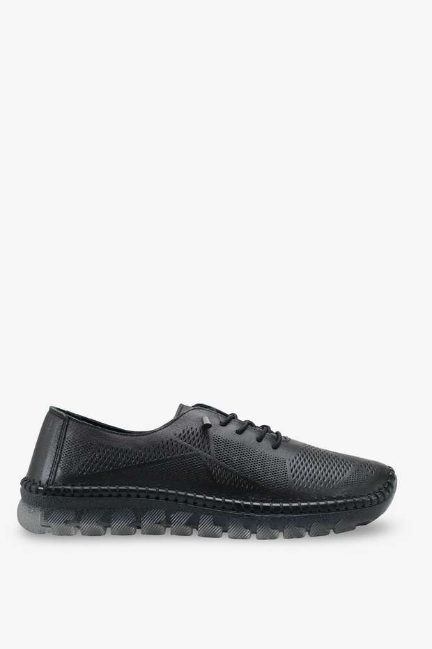 Mapls Women's Genuine Leather Casual Shoes - Black