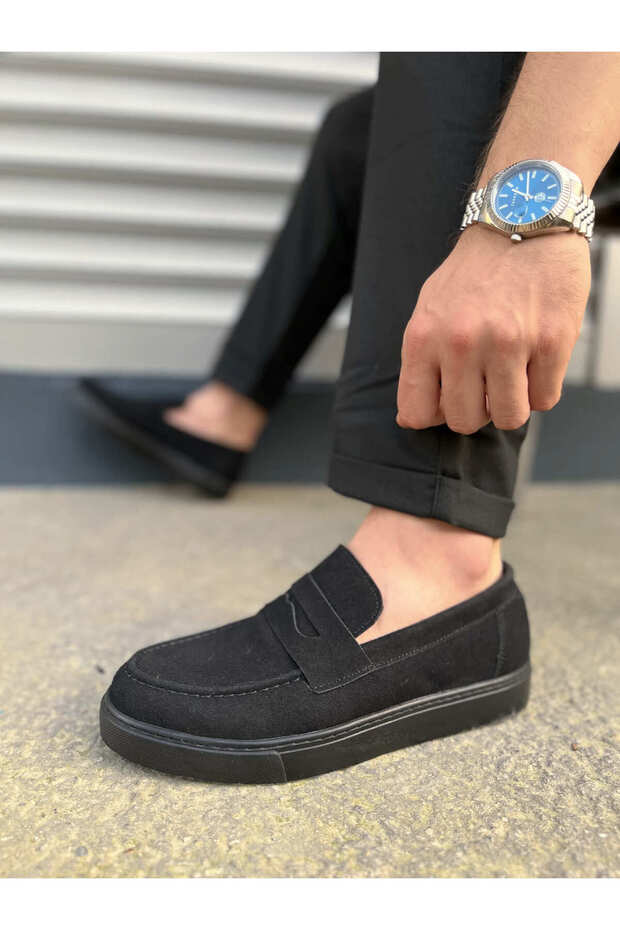 Black Suede (Black Sole) Men's Casual Shoes