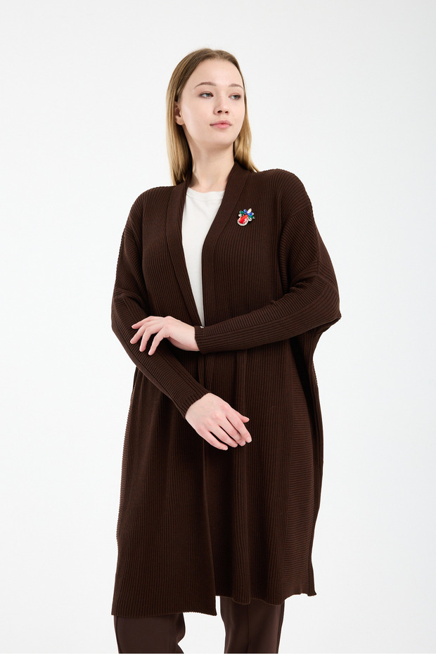 Yakut Wool Knitwear Cardigan Brown